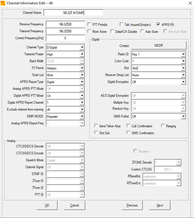 APRS setup Anytone D878UV